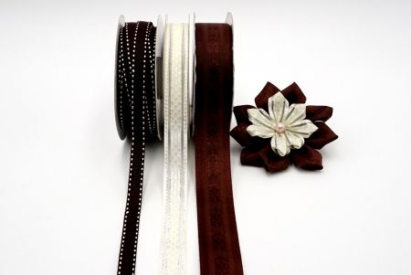 Ruban pour nœud de cheveux en forme de fleur de dahlia